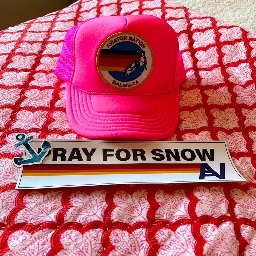 AVIATOR NATION NEON PINK TRUCKER HAT - SOLD OUT ON WEBSITE